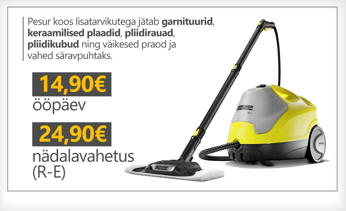 Kärcher SC4 aurupesuri rent Tallinnas
